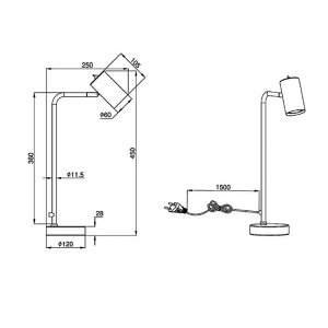 Stona lampa Marley 1xGU10 Trio Lighting 512400132 - Img 3