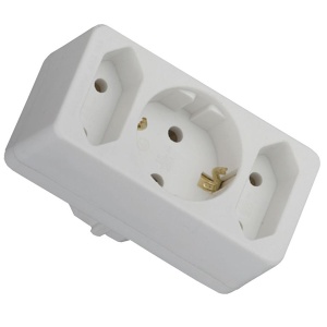 Trostruki kombinovani razvodnik Elit (2 euro + 1 šuko) EL7584