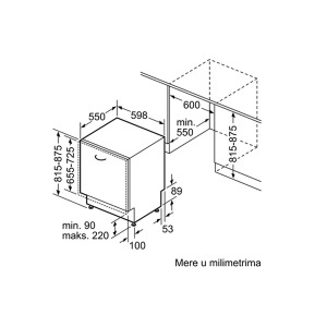 Ugradna mašina za pranje sudova 60cm serija 2 Bosch SMV24AX00E - Img 4