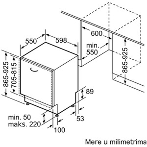 Ugradna mašina za pranje sudova 60cm XXL serija 6 Bosch SBT6EB800E - Img 4