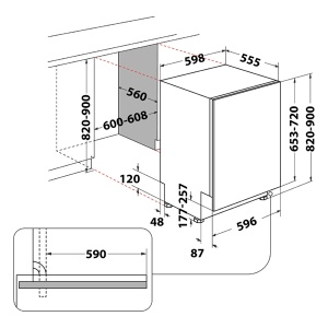 Ugradna mašina za pranje sudova Whirlpool WI 7020 P, 14 kompleta - Img 4