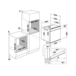 Ugradna rerna W9 OP2 4S2 H 72L Whirlpool ELE01428 - Img 4