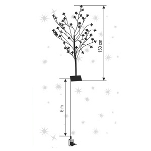 Ukrasno drvo sa LED diodama 150cm Home CBT200 - Img 3