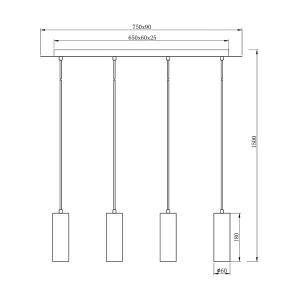 Visilica Marley 4xGU10 Trio Lighting 312400407 - Img 2