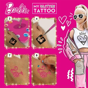 Barbi kreativni set Sjajne tetovaže za devojčice Lisciani 54165 - Img 3