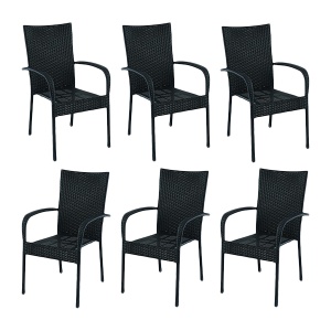 Bay stolica od ratana crna (set 6 stolica) Green bay