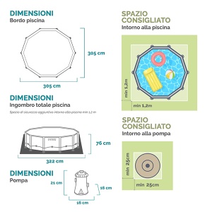 čelični ram i dimenzije bazena Intex Prism Frame 305x76cm model 26702NP