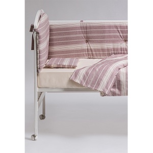 Bebi posteljina set sa ogradicom Vintage 5 bela roze - Img 2