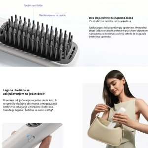 Bežična četka za ispravljanje kose bela Xiaomi 6932554422073 - Img 2