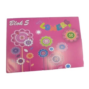 Blok za crtanje broj 5 roze Flowers Uniline UNL-0065FL