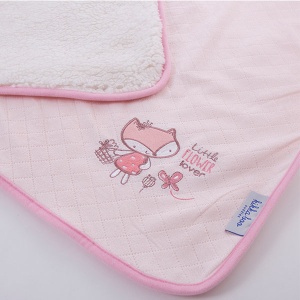 Ćebence za bebe Luxury Coral Fleece Sherpa roza lija Kikko Boo 31103020034 - Img 2