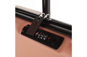 Čvrsti kofer sa točkićima Enova Slim ABS 46x66x24/11,5cm 67L puder roze - Img 6
