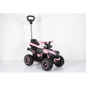 Dečija guralica kvad 921 roze crna sa roditeljskom ručkom 71x43x92cm