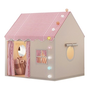 Dečija kućica za igru roze 120x128x105cm MDF drvo tekstil