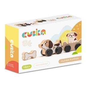 Drvena igračka kuce 4 elementa sa magnetom Cubika CU15443 - Img 3