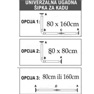 Držač zavese za kadu ugaona sa alkama CP126 Primanova 223021 - Img 2