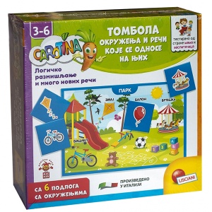 Edukativni set Carotina Tombola okruženja i reči Lisciani 50002