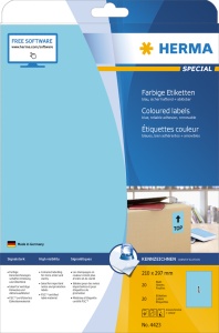 Etikete 210X297 A4/1 1/20 plava