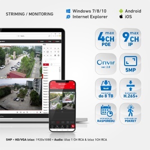 IP snimač za video nadzor 4CH, POE NVR-C436POE - Img 3