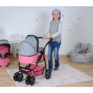 Kolica za lutke Coco Jeans Pink 55x43x81cm Knorr 90720 - Img 4