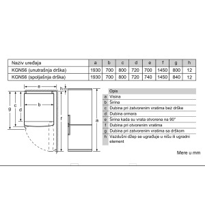 Kombinovani frižider 203x70cm serija 4 Bosch KGN56XLEB - Img 4