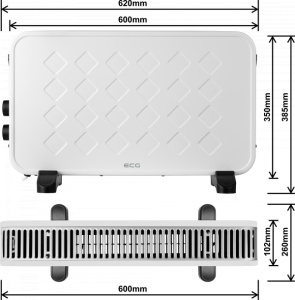Konvektorska grejalica 2000W ECG TK 2070 White - Img 3