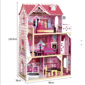 Kućica za lutke sa nameštajem #484 Princess Mansion 80x38x120,5cm roze - Img 2