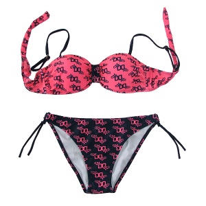 Kupaći kostim dvodelni roze teget 9078