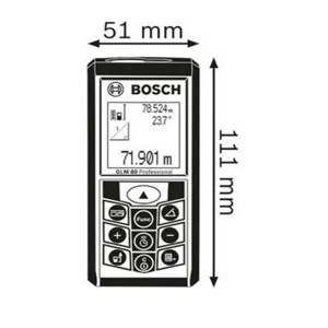 Laserski daljinomer GLM 80 Professional Bosch 0601072300 - Img 2