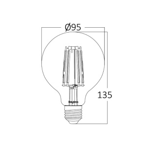 LED filament sijalica dim. 2200K 6W Braytron BB47-60620 - Img 3