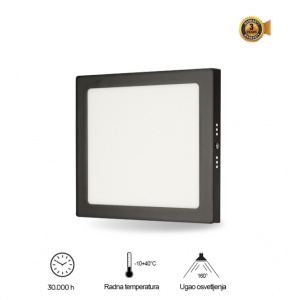 LED panel nadgradna KNS5-18W 6500K crni 202111