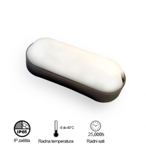 LED svetiljka BL1 elipsa 18W 4000K IP65 crna 250153