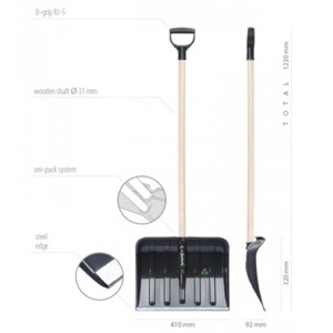 Lopata za sneg 41 Eco crna sa drvenom D drškom Prosperplast PR ILT41-S411 - Img 2