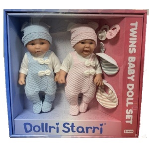 Lutke bebe blizanci 30 cm roze i plavom odelu 176440 - Img 2