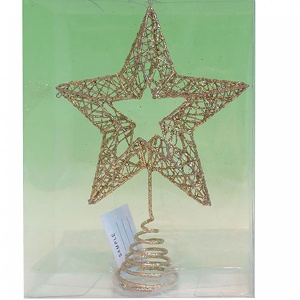 Novogodišnji ukras Metalni Vrh zlatni, 20cm 40-702000