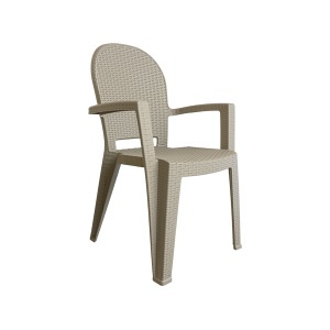 Plastična stolica ratan Avala svetlo moka 63185