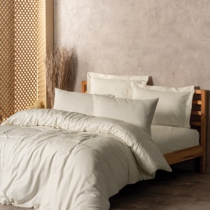 Posteljina CB Ranforce Double Plaid Krem 041447