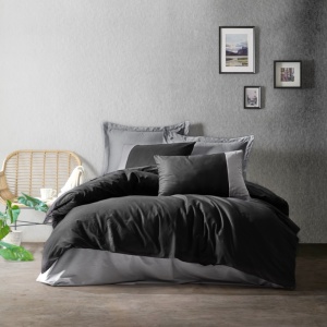 Posteljina CB Ranforce Double Plain Line Siyah/Gri 032440