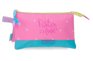 Prazna pernica sa 3 pregrade Movom Posivit Mind 22x12x5cm roze