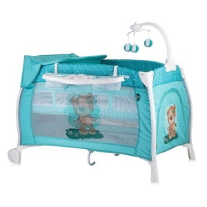 Prenosivi krevetac Ilouge 2 layer Green Cute Bear Lorelli 10080021811