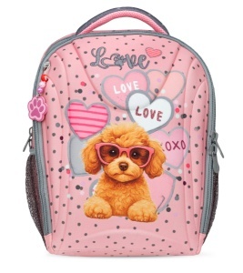 Ranac za školu Belmil Sturdy 338-82 Pink Heart Puppy 35x19x38cm