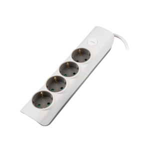 Razvodnik sa 4 mesta 1.4m 1.5mm2 + prekidač NVU4K/WH-P/1,5