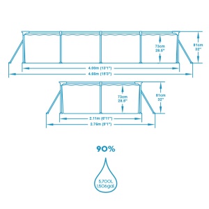 Bestway Steel Pro bazen 400x211x81 cm model 56405 sa čeličnim okvirom