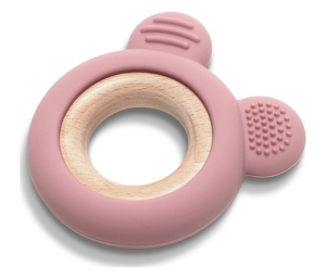 Silikonsko Drvena Glodalica za Bebe Meda Roze Lorelli 10210910002