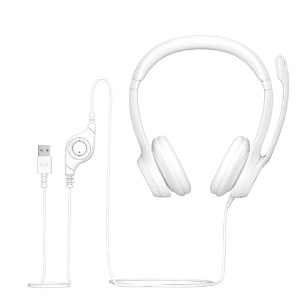 Slušalice sa mikrofonom žičane headset stereo bele H390 Logitech ZVU02757 - Img 2