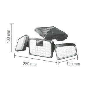 Solarni led reflektor sa PIR senzorom Home FLP3SOLAR - Img 4