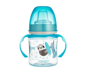 Šolja sa Drškama Koje Svetle u Mraku 120ml 6m+ Plava Canpol Babies Exotic Animals 35/207_blu