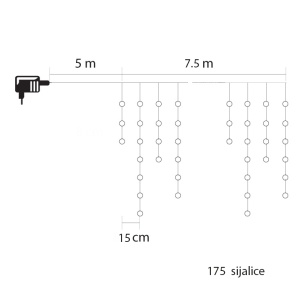 Spoljašnji novogodišnji LED svetleći niz 750cm Toplo bela Lumineo Icicle 494825 - Img 2