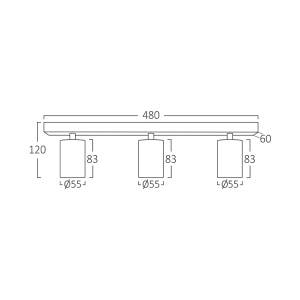 Spot lampa 3xGU10 48x12x6cm Braytron BH04-00831 - Img 2