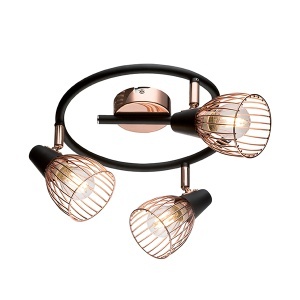 Spot svetiljka Ambix 3XE14 crna/bakar Elmark 955AMBIX3